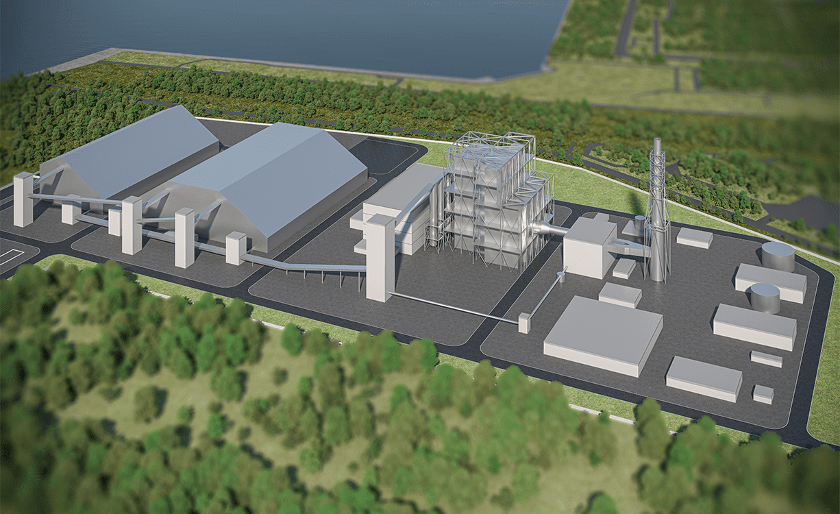 イメージ:世界最大級の大型バイオマス発電所を計画
